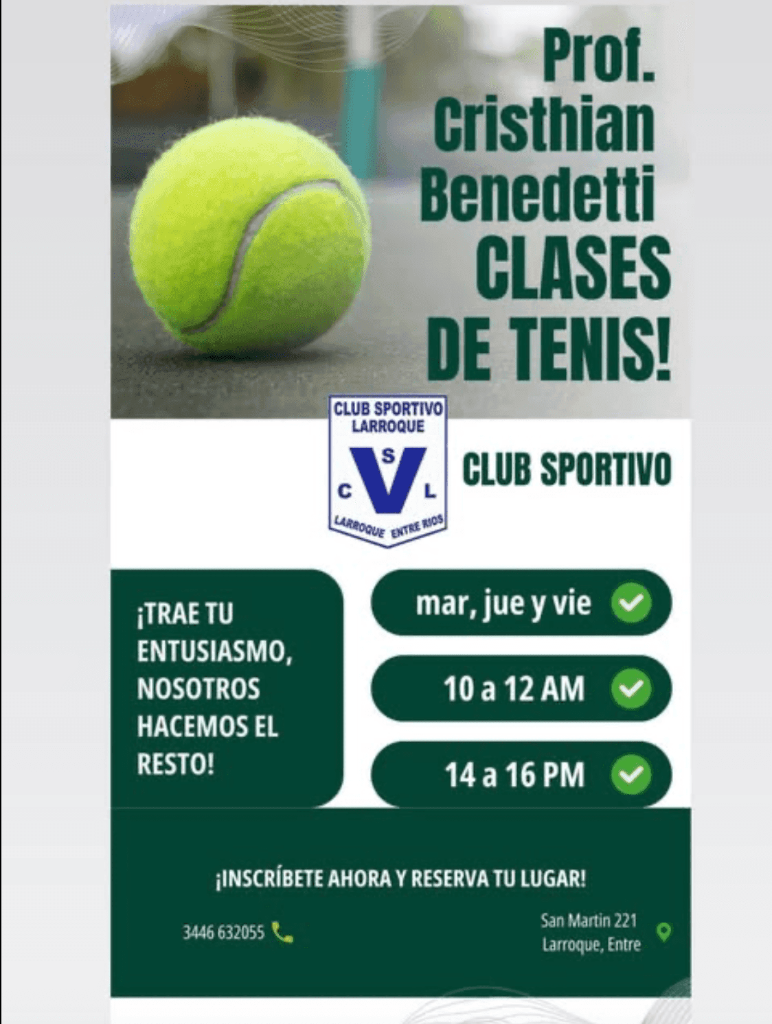 Tenis - Comienzan las practicas en nuestra cancha